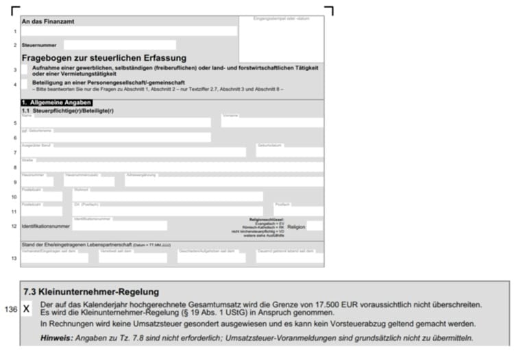 fragebogen zur steuerlichen erfassung