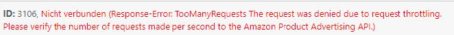 API Fehler Amazon