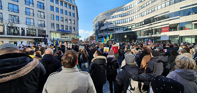 Demonstration gegen den Krieg